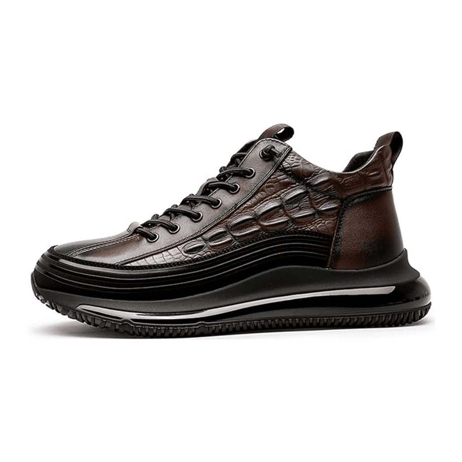 Vinci Chaussures italiennes en cuir à motif de peau de crocodile