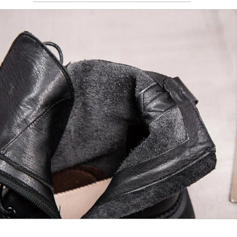 Bottes Martin en cuir de vachette à semelles épaisses – Image 5