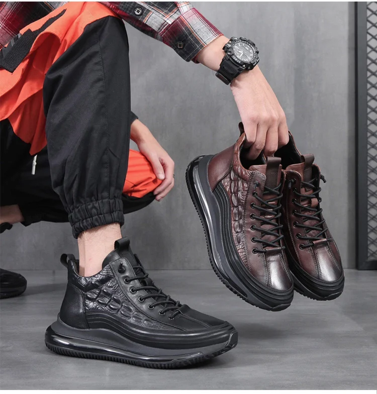 Vinci Chaussures italiennes en cuir à motif de peau de crocodile – Image 8