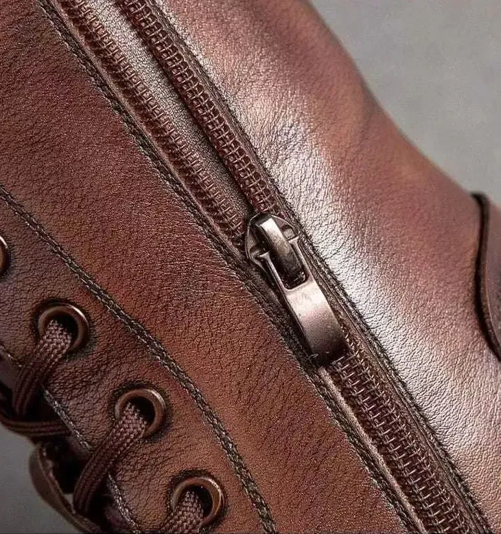 Bottes Martin en cuir de vachette à semelles épaisses – Image 3