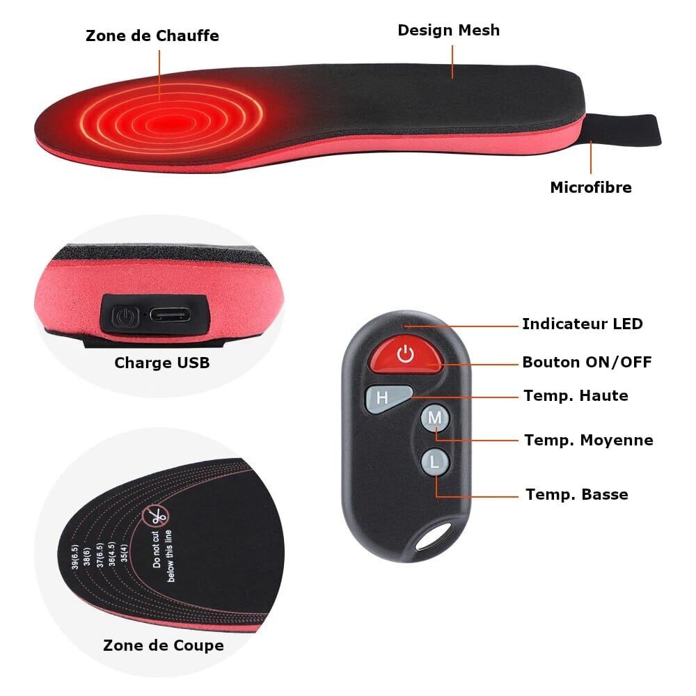 Semelles orthopédiques chauffantes rechargeables – Image 11