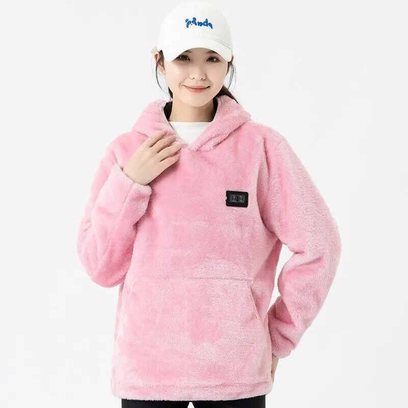 Vibe rose Hoodie chauffant en peluche – Image 4