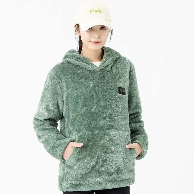 Vibe rose Hoodie chauffant en peluche – Image 5