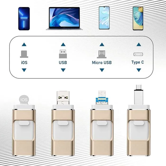 Clés USB universelle compatibles iPhone iOS iPad Android et PC PhotoTek – Image 3