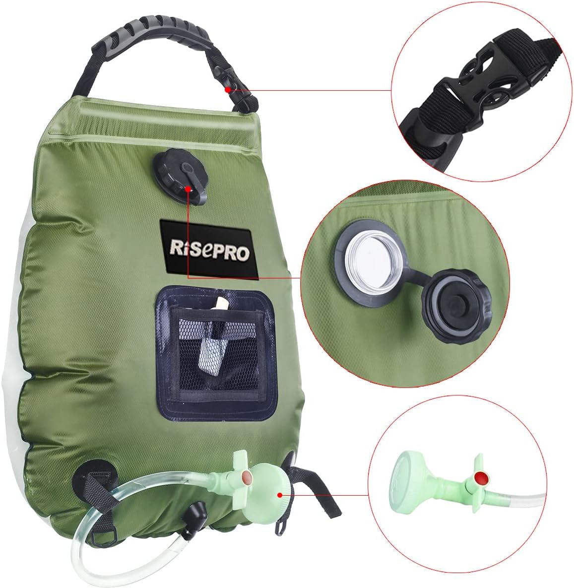 Sac de douche solaire 20 litres , camping, randonnée – Image 2