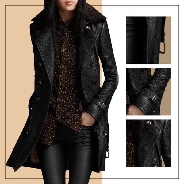 Manteau 3/4 élégant en cuir Juli Atelier – Image 3