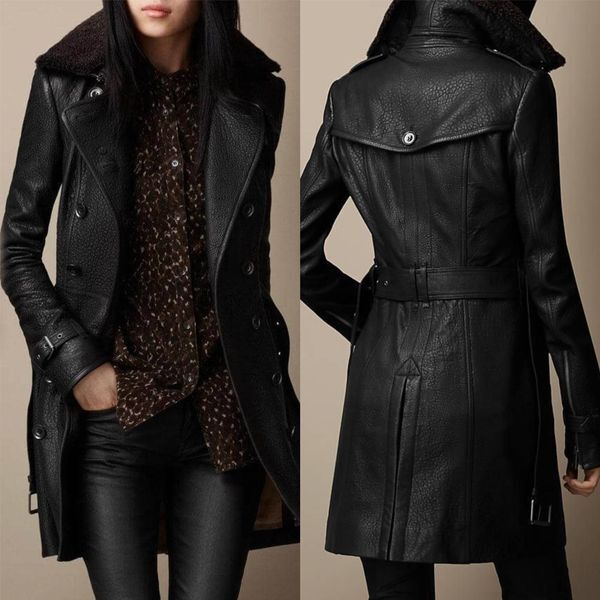 Manteau 3/4 élégant en cuir Juli Atelier – Image 4