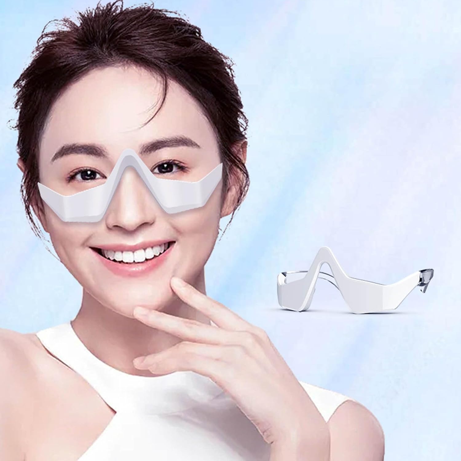 Renewa EyeLift lunettes de massage EMS lumière rouge soin des yeux vachettes foncées gonflements réduction de la fatigue oculaire relaxant – Image 2