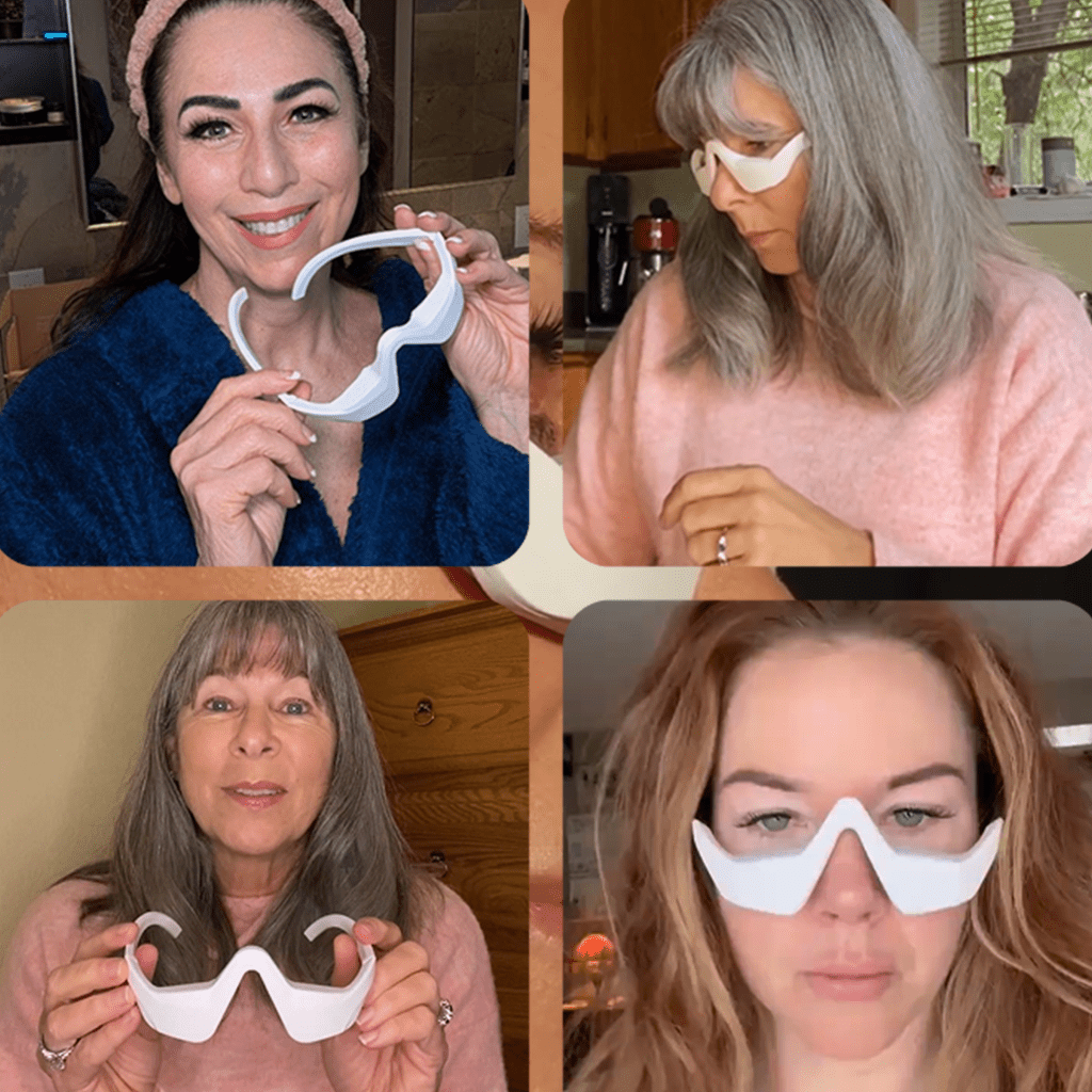 Renewa EyeLift lunettes de massage EMS lumière rouge soin des yeux vachettes foncées gonflements réduction de la fatigue oculaire relaxant – Image 3