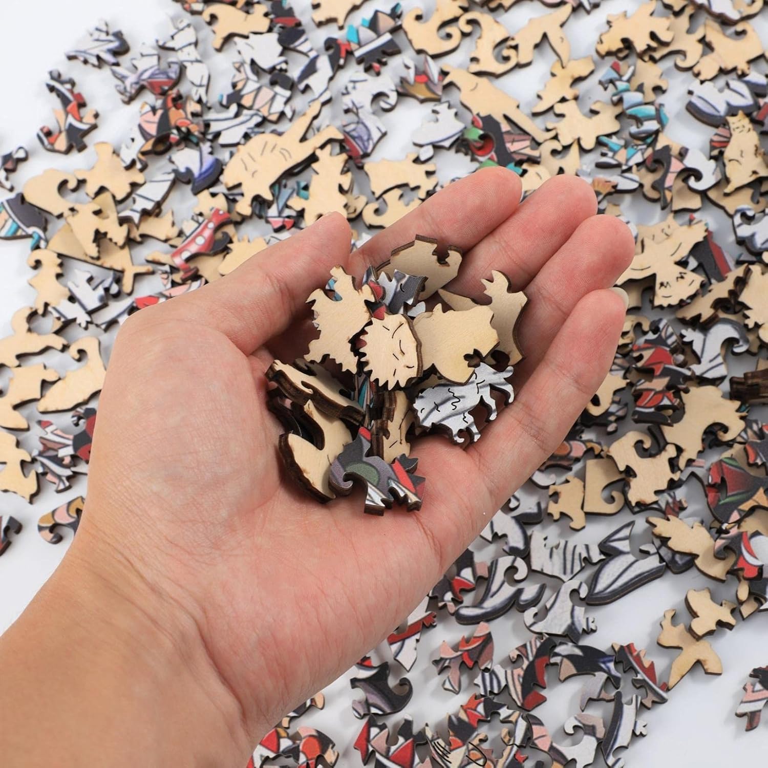 Puzzle Up rond en bois de paon – Image 2