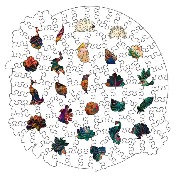 Puzzle Up rond en bois de paon – Image 4