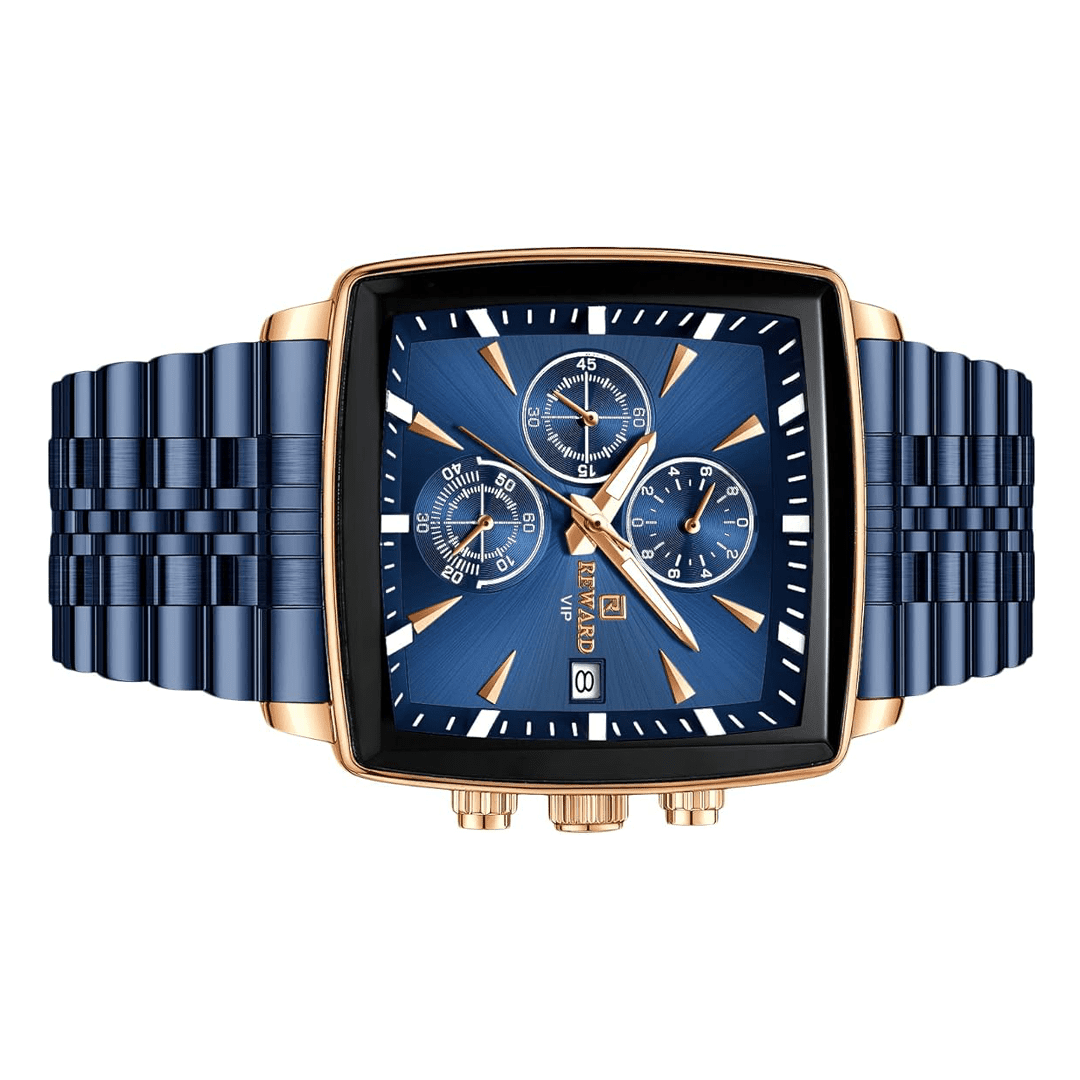 REWARD Montres à quartz tendance pour hommes rectangulaires