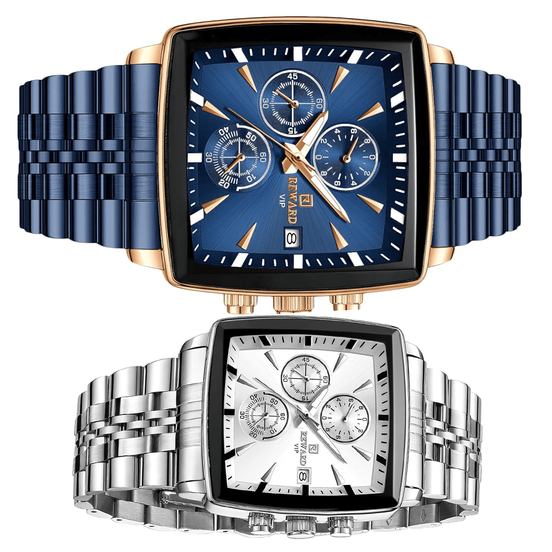 Montre REWARD homme avec bracelet acier inoxydable ajustable