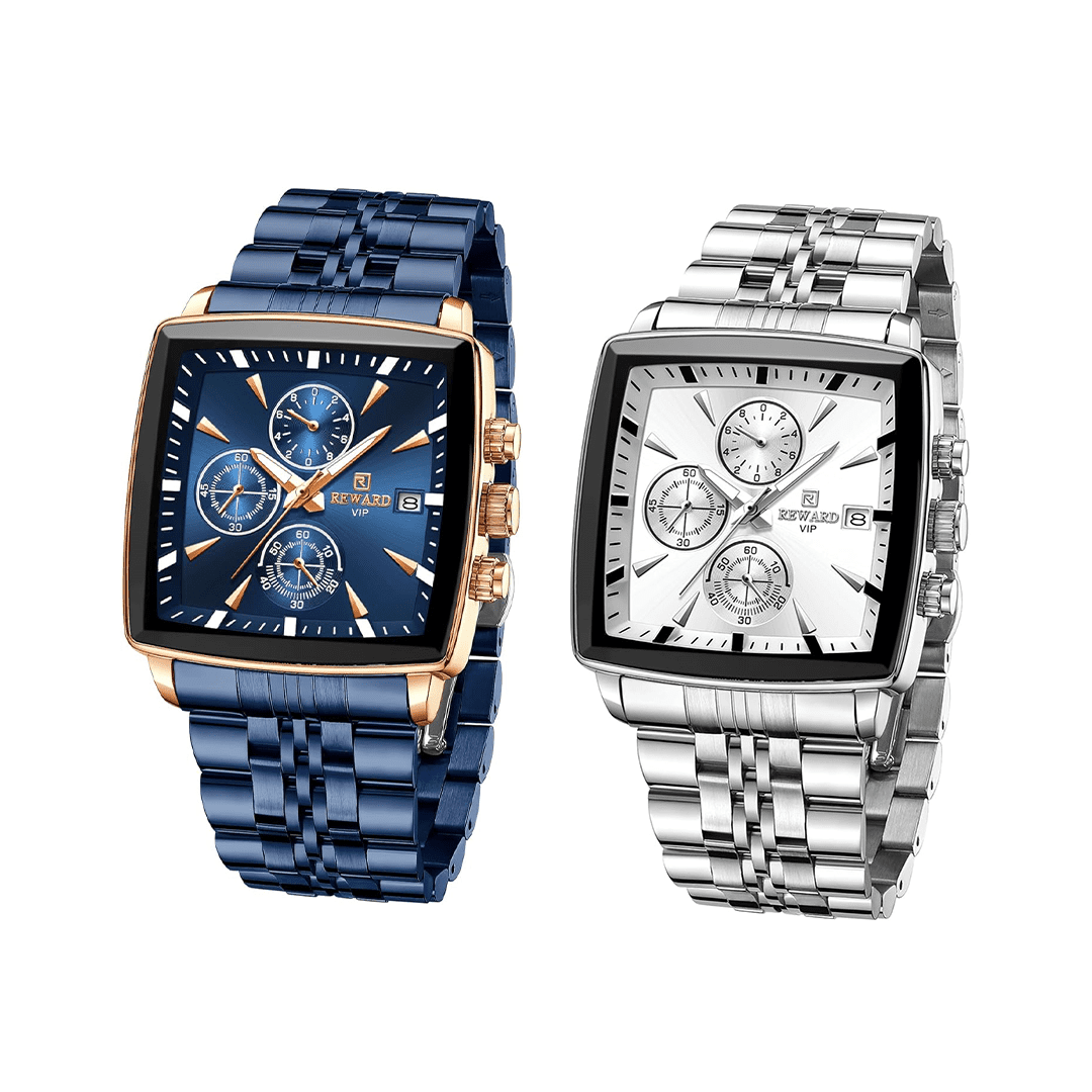 Montre REWARD homme avec bracelet acier inoxydable ajustable