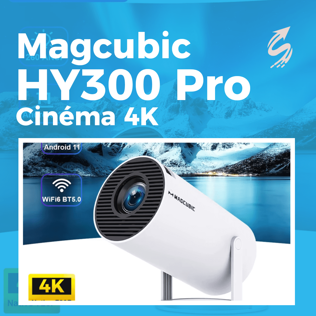 Magcubic HY300 Pro projecteur 4K Android 14 1280*720P double Wifi 290ANSI BT5.0 double Wifi6 LED vidéo cinéma maison cinéma Portable – Image 3