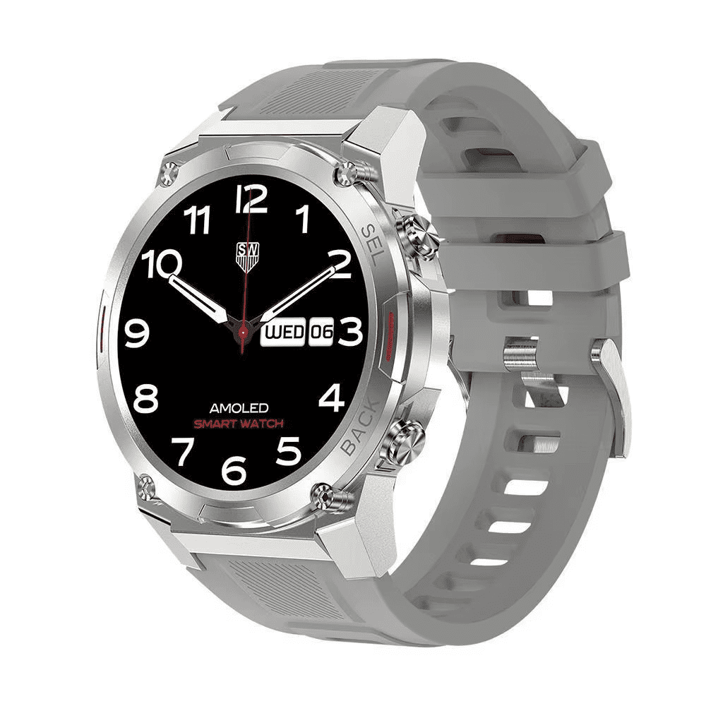 Montre Connectée Homme avec Appels Bluetooth Moniteur Fréquence Cardiaque Tensiomètre 5ATM Étanche Montre Militaire avec Tracker d'Activité Fitness