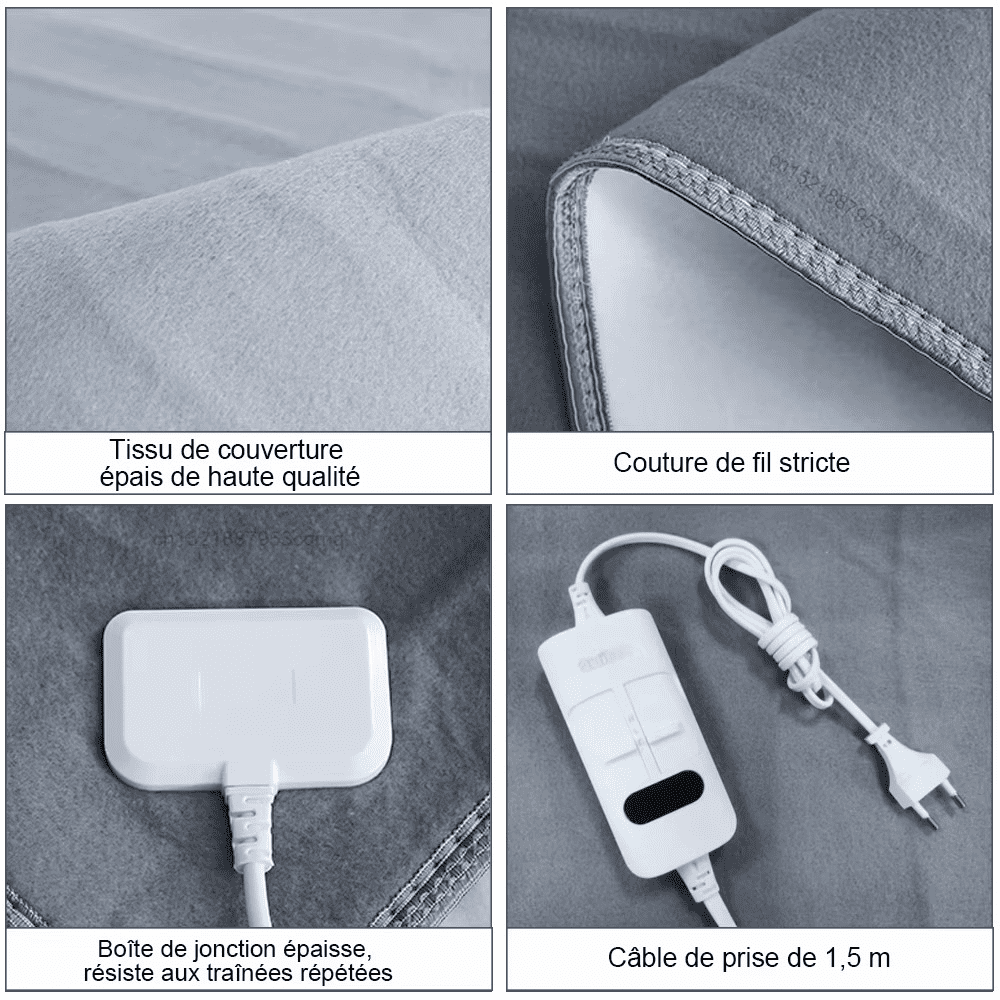 Couverture chauffante électrique avec thermostat automatique pour lit – Image 14