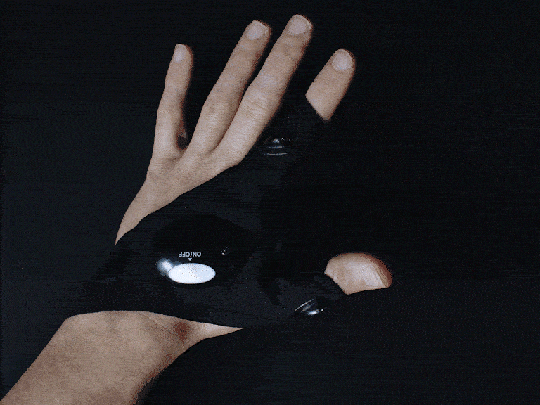 SuperGlove Gant demi-doigt à led mitaines imperméable – Image 5