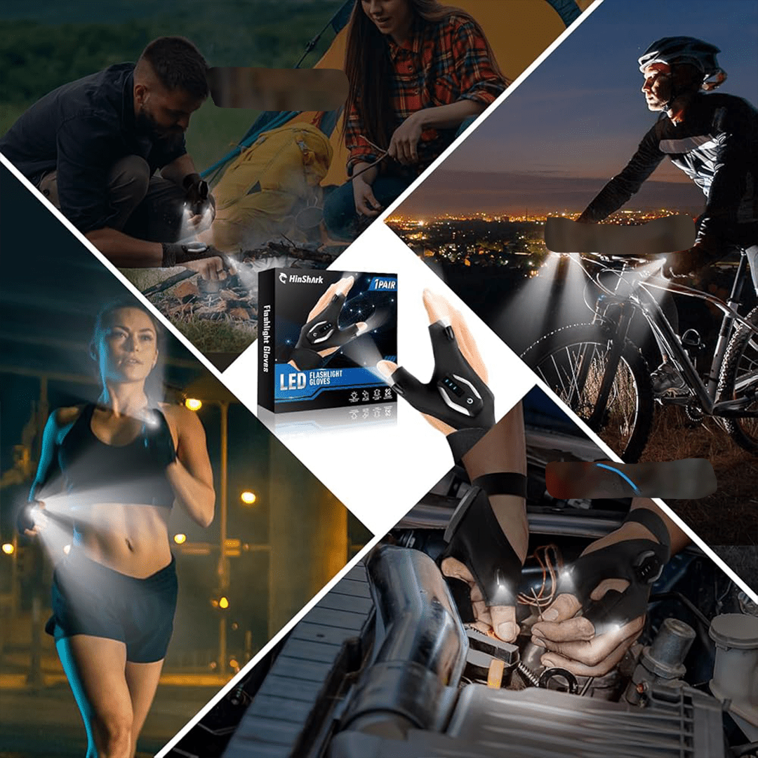 SuperGlove Gant demi-doigt à led mitaines imperméable – Image 6