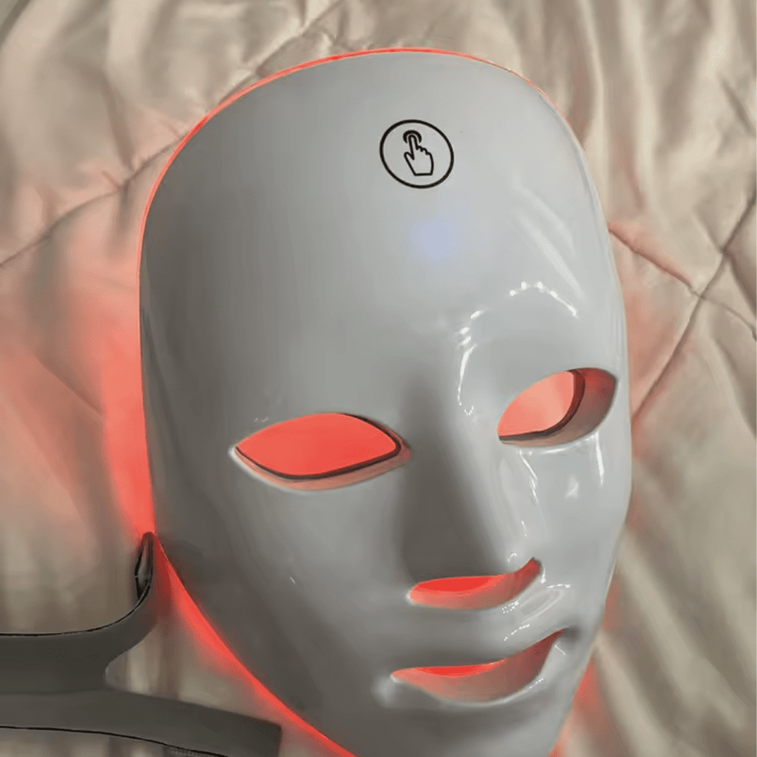 Glokore Masque Facial LED photonique éclaircissante 7 couleurs rajeunissement de la peau soins de l'acné rétrécissement des Pores Anti-rides – Image 5