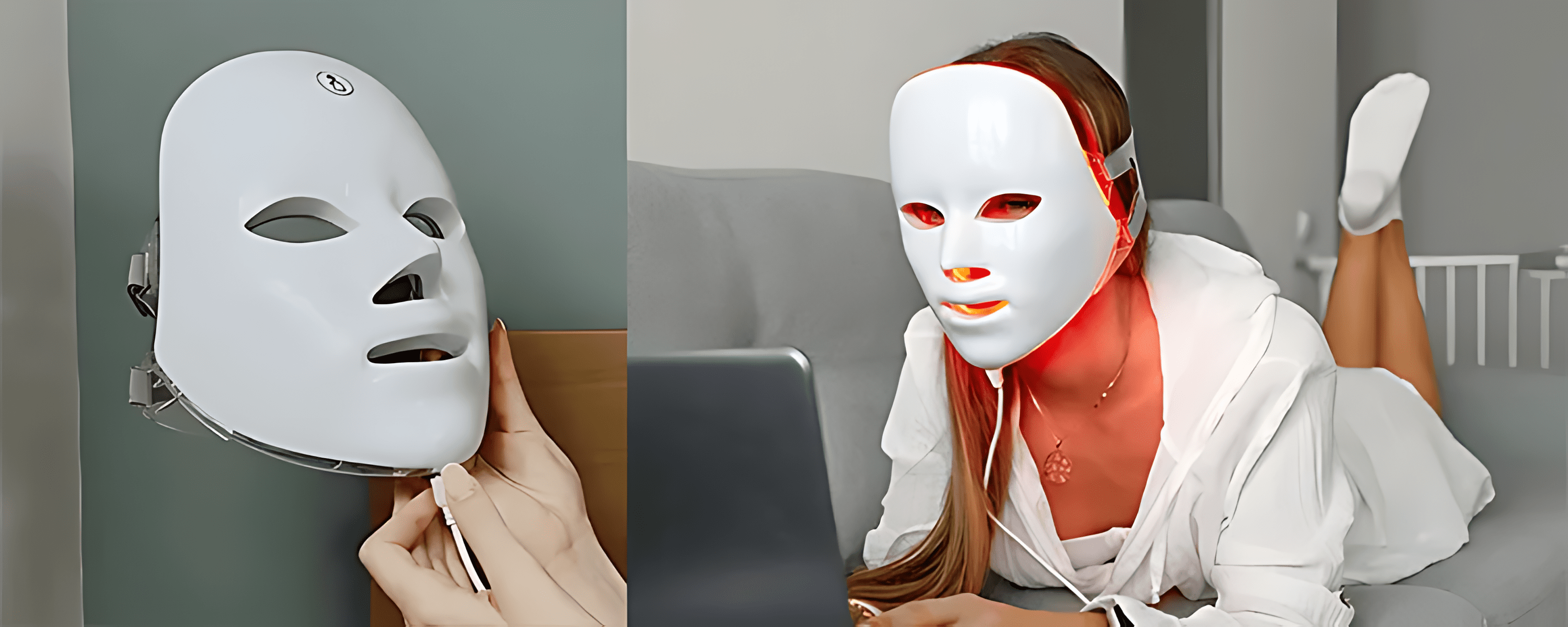 Glokore Masque Facial LED photonique éclaircissante 7 couleurs rajeunissement de la peau soins de l'acné rétrécissement des Pores Anti-rides – Image 2