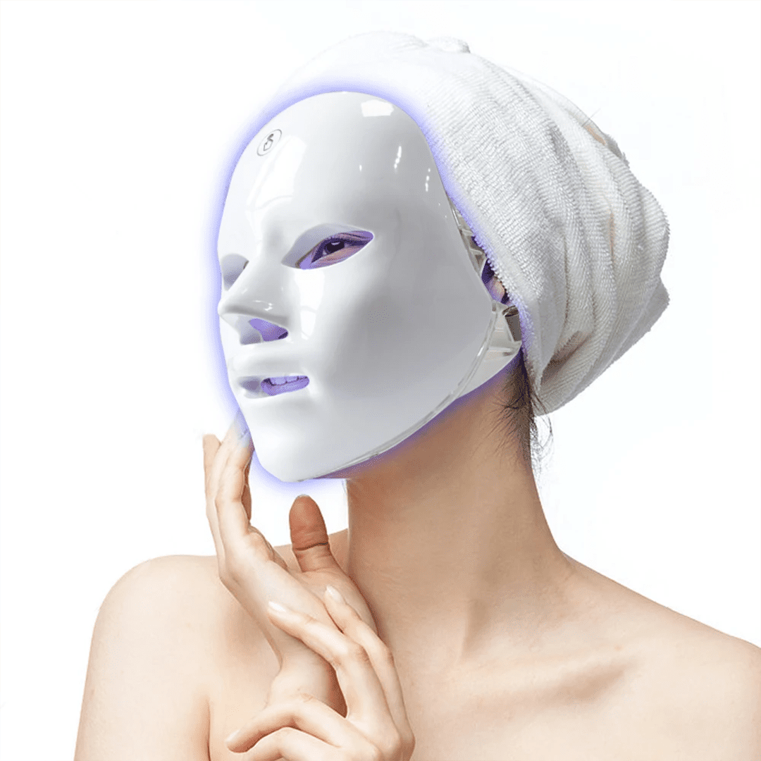 Glokore Masque Facial LED photonique éclaircissante 7 couleurs rajeunissement de la peau soins de l'acné rétrécissement des Pores Anti-rides – Image 6