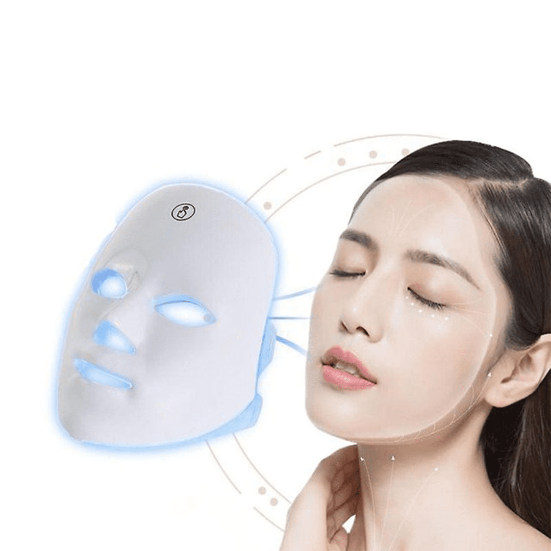 Glokore Masque Facial LED photonique éclaircissante 7 couleurs rajeunissement de la peau soins de l'acné rétrécissement des Pores Anti-rides – Image 8