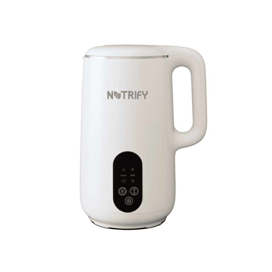 Vue de face du blender Nutrify posé sur un plan de travail de cuisine.