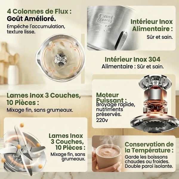 Le blender rangé dans une petite étagère de cuisine.