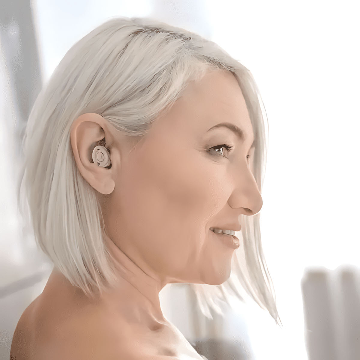 Détail d’un écouteur Hearizon montrant la forme ergonomique