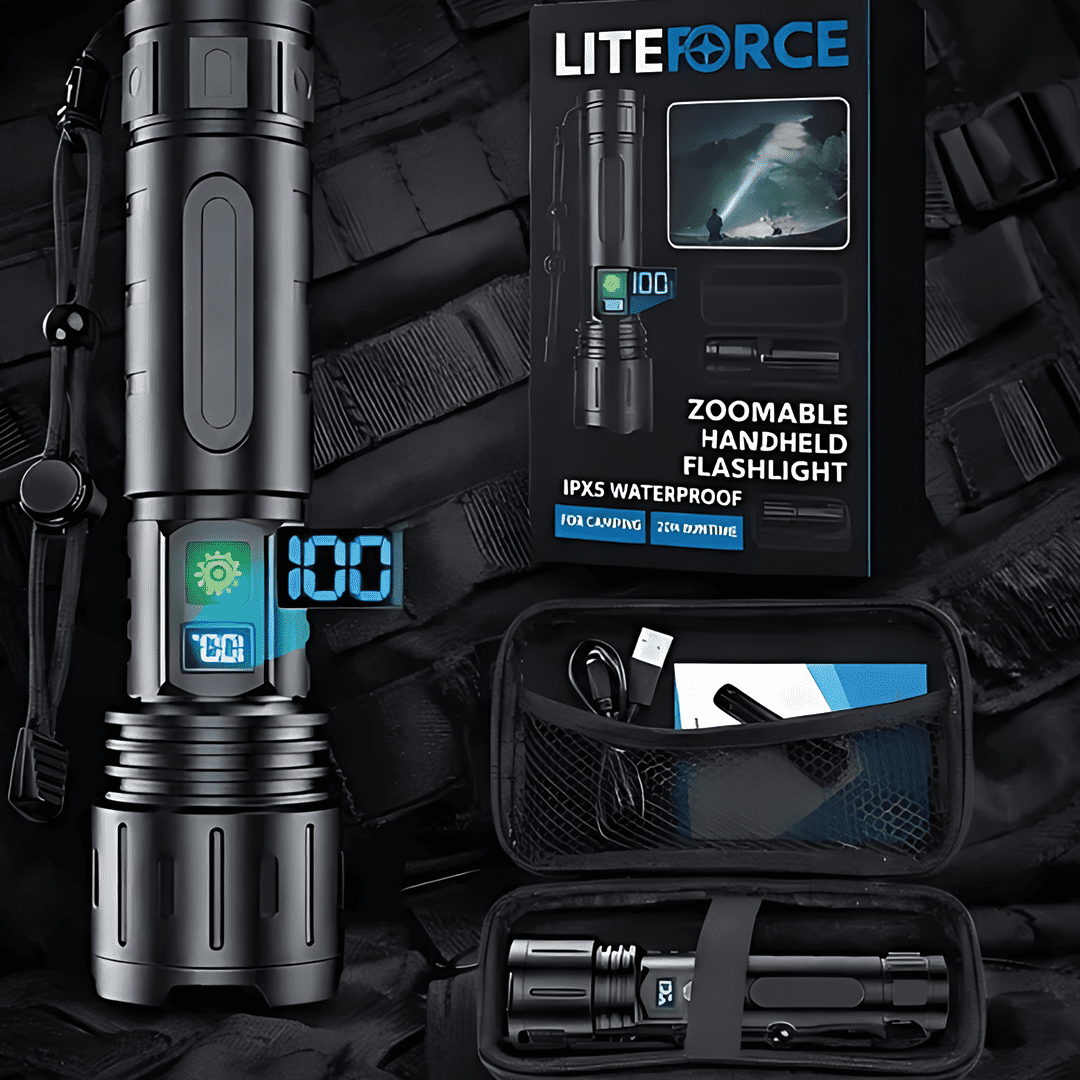 lampe de poche utilisée sous la pluie montrant sa résistance à l’eau