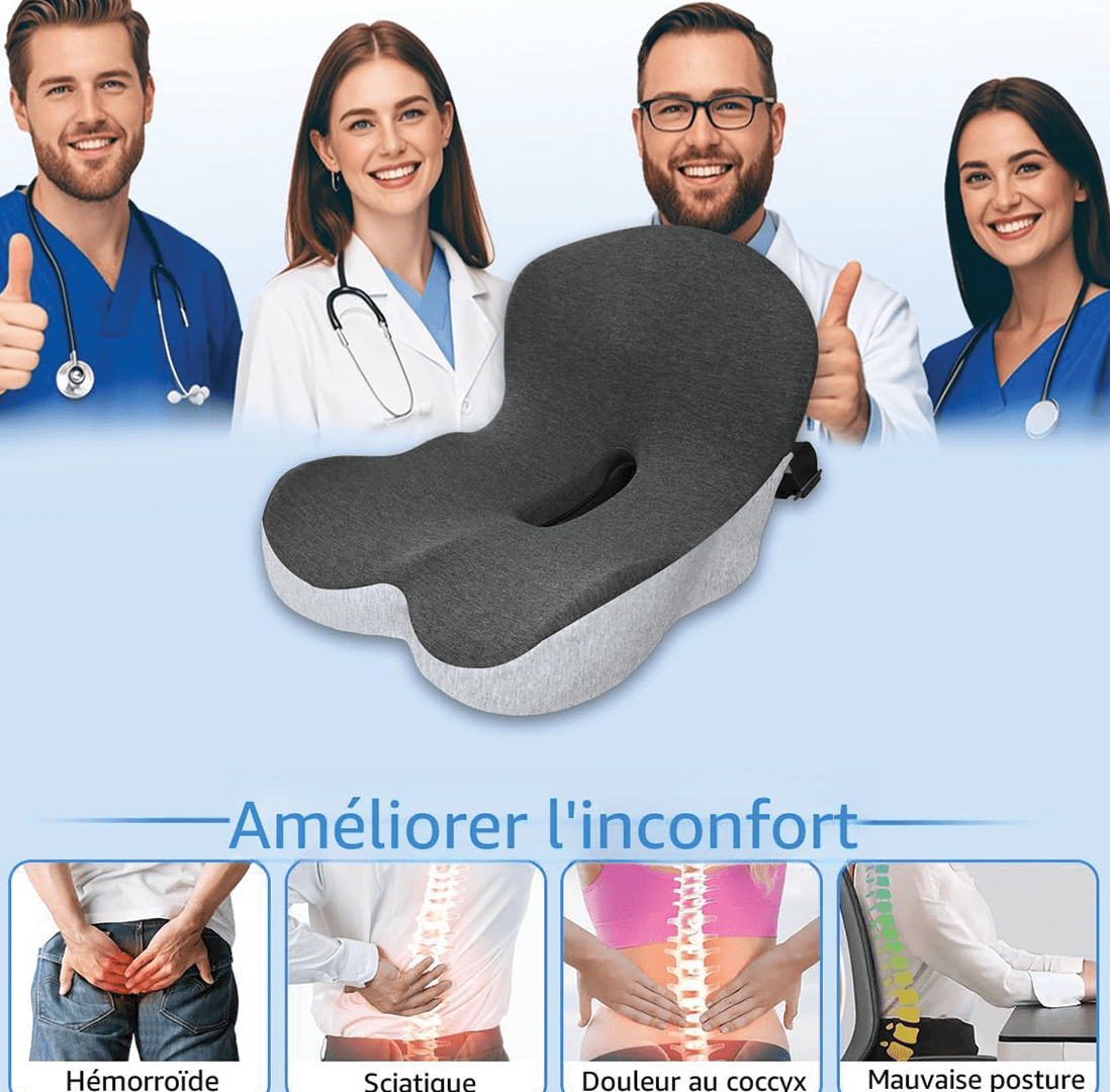 Ergopad Coussin de siège à mémoire de forme de voiture respirant – Image 5