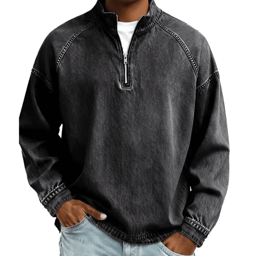 vue arriere t shirt homme manches longues NOIR