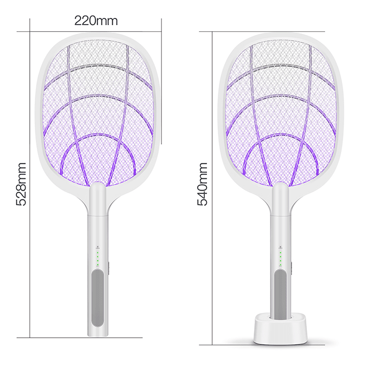 Lampe raquette anti moustique rechargeable usb 2 en 1 smashpower – Image 3