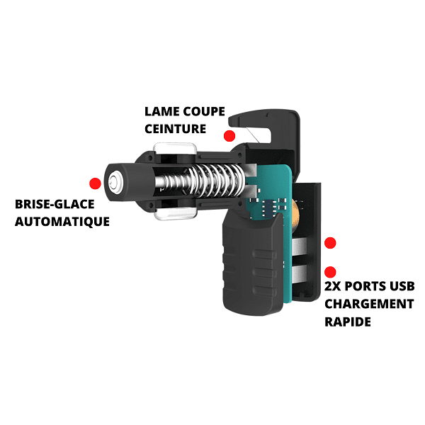 Brise vitre chargeur outil de survie 3 en 1 - maxxpro – Image 5