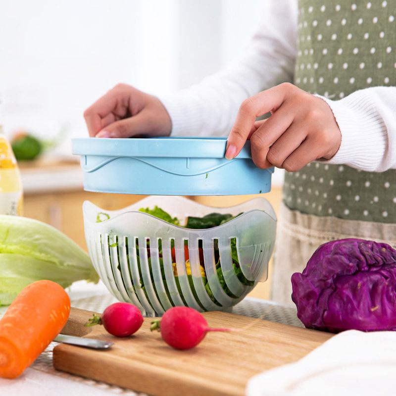 coupe legume avec salade couvercle - shopibest